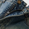 Washed Straight Leg Denim Pants-INNBLAC