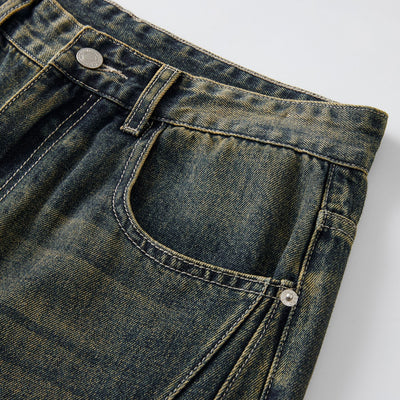 Faded Whiskers Bootcut Jeans-INNBLAC