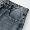 Straight Leg Faded Denim Pants-INNBLAC