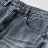 Straight Leg Whiskers Blue Jeans-INNBLAC