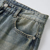 Washed Faded Baggy Denim Pants-INNBLAC