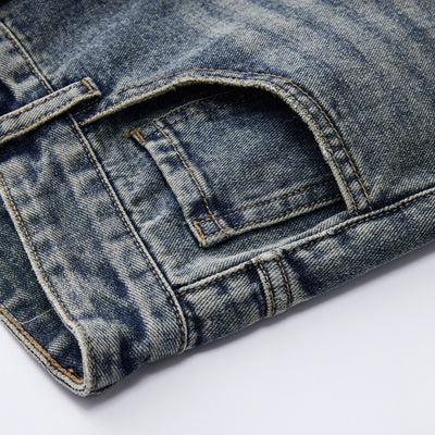 Washed Whiskers Baggy Jeans-INNBLAC