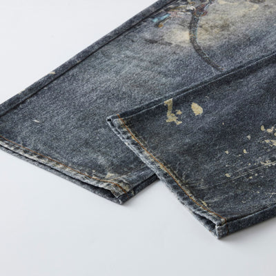 Street Digital Print Jeans-INNBLAC