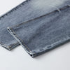 Straight Leg Whiskers Blue Jeans-INNBLAC