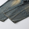 Vintage Washed Straight Leg Jeans-INNBLAC