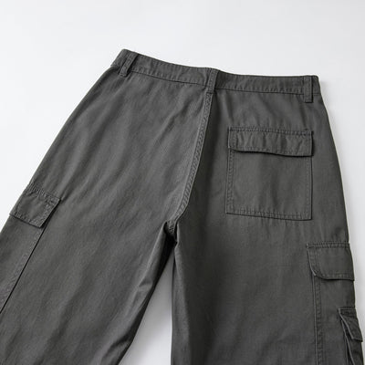 Straight Leg Casual Cargo Pants-INNBLAC