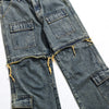 Multi-Pocket Patchwork Jeans