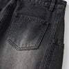 Washed Straight Leg Cargo Jeans-INNBLAC