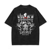 Skull Graphic Stone Wash Tee-INNBLAC