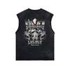 Skull Graphic Stone Wash Sleeveless Tee-INNBLAC Fashion Apparel