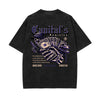 Skull Graphic Stone Wash Tee-INNBLAC