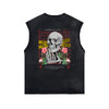 Washed Skull Graphic Sleeveless Tee-INNBLAC Fashion Apparel