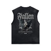 Washed Skull Graphic Sleeveless Tee-INNBLAC Fashion Apparel