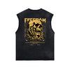 Washed Skull Graphic Sleeveless Tee-INNBLAC Fashion Apparel