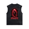 Washed Skull Graphic Sleeveless Tee-INNBLAC Fashion Apparel