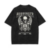 Skull Graphic Washed Oversized Tee-INNBLAC