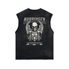 Skull Graphic Washed Oversized Sleeveless Tee-INNBLAC Fashion Apparel