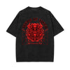 Skull Graphic Washed Oversized Tee-INNBLAC