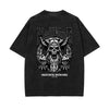 Skull Graphic Washed Oversized Tee-INNBLAC