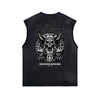 Skull Graphic Washed Oversized Sleeveless Tee-INNBLAC Fashion Apparel