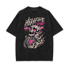 Skull Graphic Washed Oversized Tee-INNBLAC