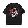 Skull Graphic Washed Oversized Tee-INNBLAC