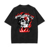 Skull Graphic Washed Oversized Tee-INNBLAC