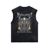 Skull Artwork Graphic Faded Sleeveless Tee-INNBLAC Fashion Apparel