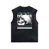 Punk Skull Graphic Sleeveless Tee-INNBLAC Fashion Apparel