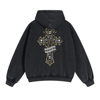Gothic Skeleton Back Print Hoodie