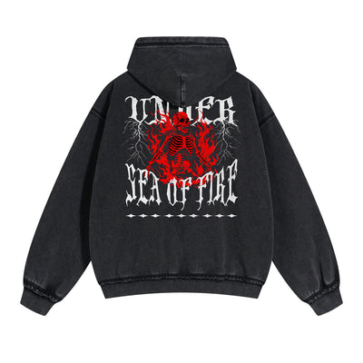 Gothic Skeleton Back Print Hoodie