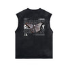 Gothic Butterfly Back Print Sleeveless Tee-INNBLAC Fashion Apparel