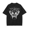 Butterfly Graphic Stone Wash Tee-INNBLAC