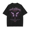 Butterfly Graphic Stone Wash Tee-INNBLAC