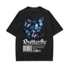 Vintage Washed Butterfly Printed Tee-INNBLAC