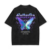 Vintage Washed Butterfly Printed Tee-INNBLAC