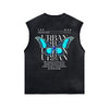 Vintage Washed Butterfly Printed Tank-INNBLAC Fashion Apparel