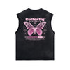 Vintage Washed Butterfly Printed Tank-INNBLAC Fashion Apparel