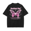 Vintage Washed Butterfly Printed Tee-INNBLAC