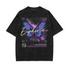 Vintage Washed Butterfly Printed Tee-INNBLAC