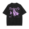 Vintage Washed Butterfly Printed Tee-INNBLAC