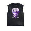Stone Wash Cupid Angel Graphic Sleeveless Tee