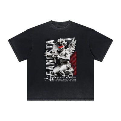 Faded Cute Cupid Cartoon Graphic Tee