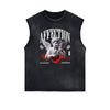 Stone Wash Cupid Angel Graphic Sleeveless Tee