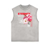 Sleeveless Faded Streetwear T Shirt