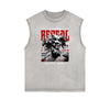 Sleeveless Faded Streetwear T Shirt