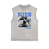 Sleeveless Faded Streetwear T Shirt