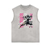 Sleeveless Faded Streetwear T Shirt