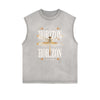 Sleeveless Faded Streetwear T Shirt