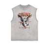 Stone Wash Streetwear Abstract Graphic Tank Top